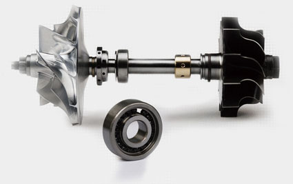 Single ball bearing turbocharger
